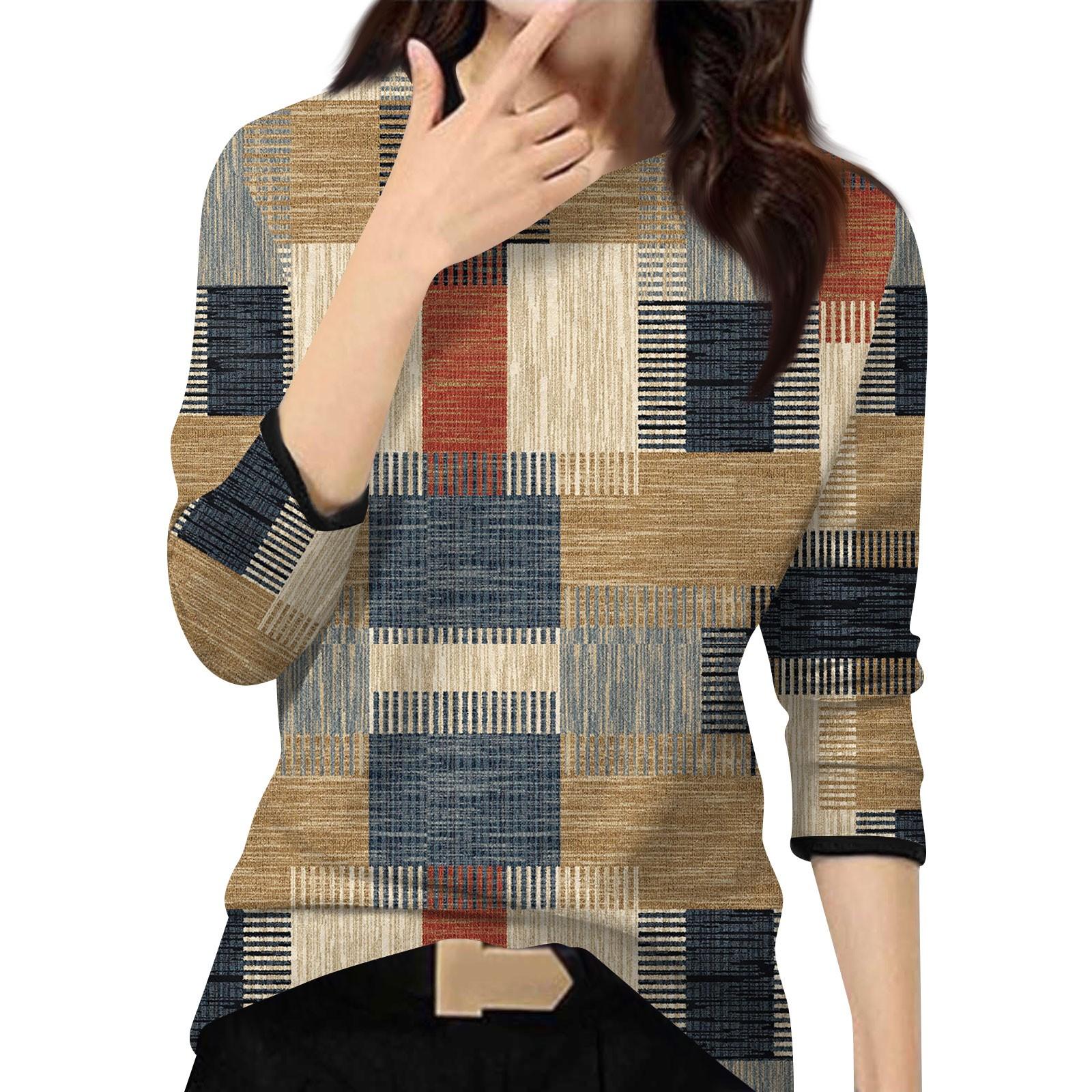 

Женский повседневный модный топ с цветными блоками и лоскутным узором, круглый вырез, длинный рукав, пуловер XL жёлтый