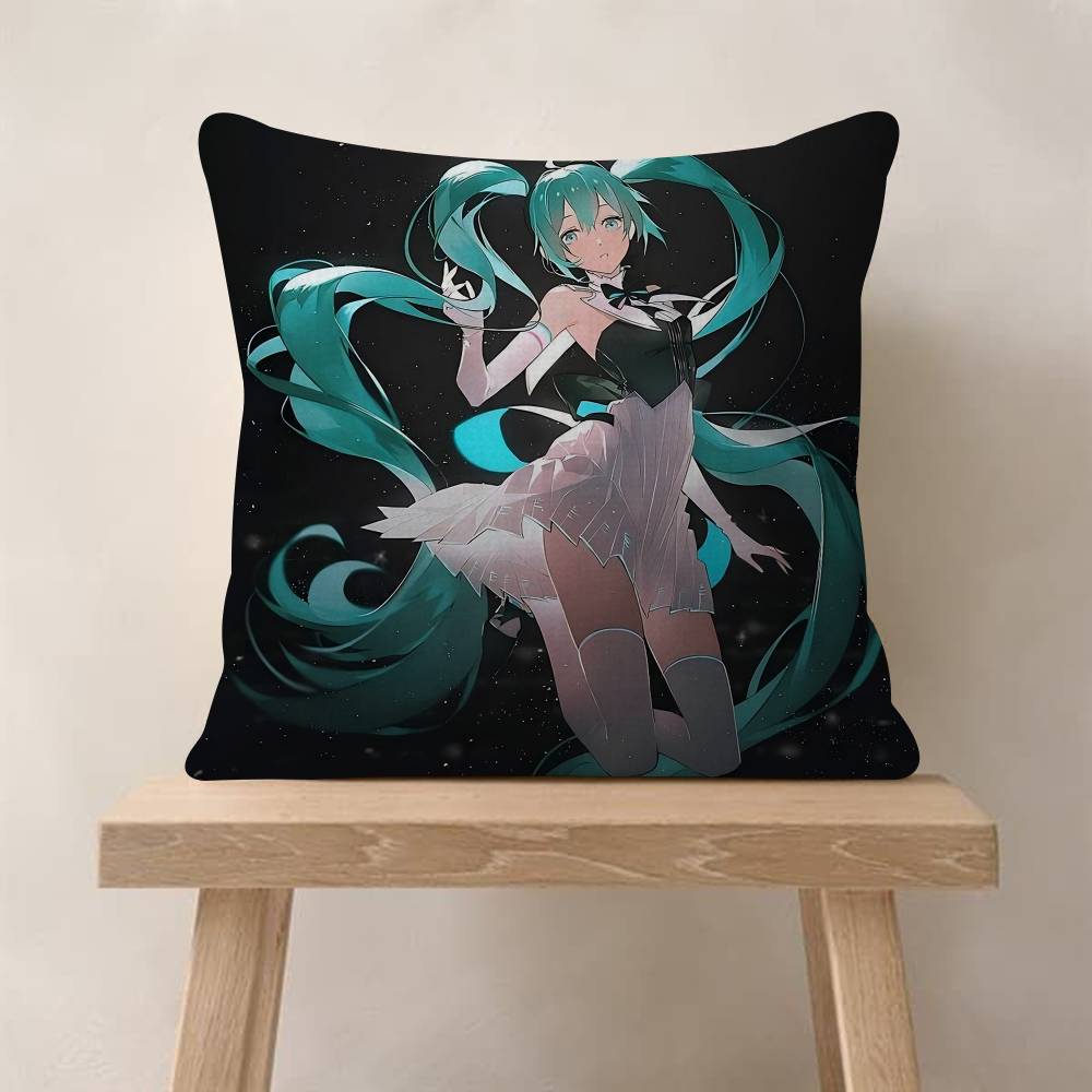 HHatsune Anime Miku Cushion Cover Decorative Pillow Sofa Home Decor Case Pillow Cases