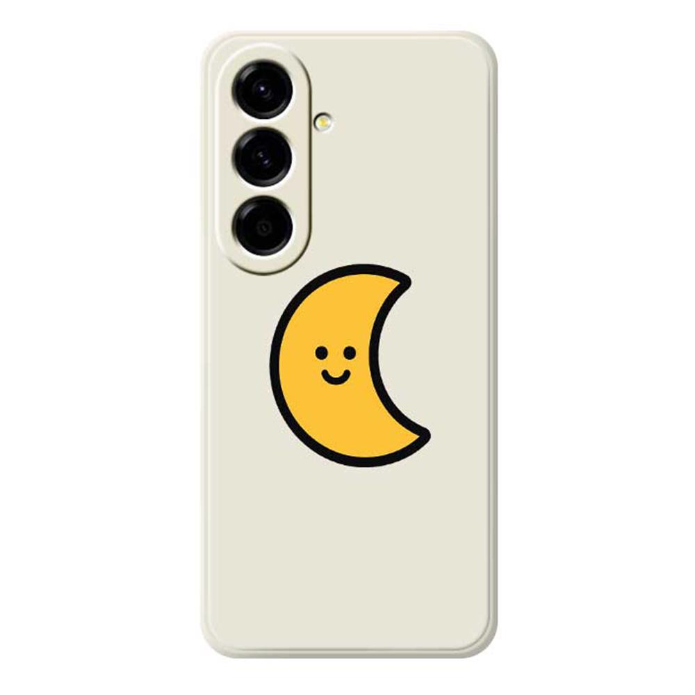 

For Samsung Galaxy A56 5G Case Yellow Moon Pattern Printing Straight Edge TPU Phone Back Cover Beige