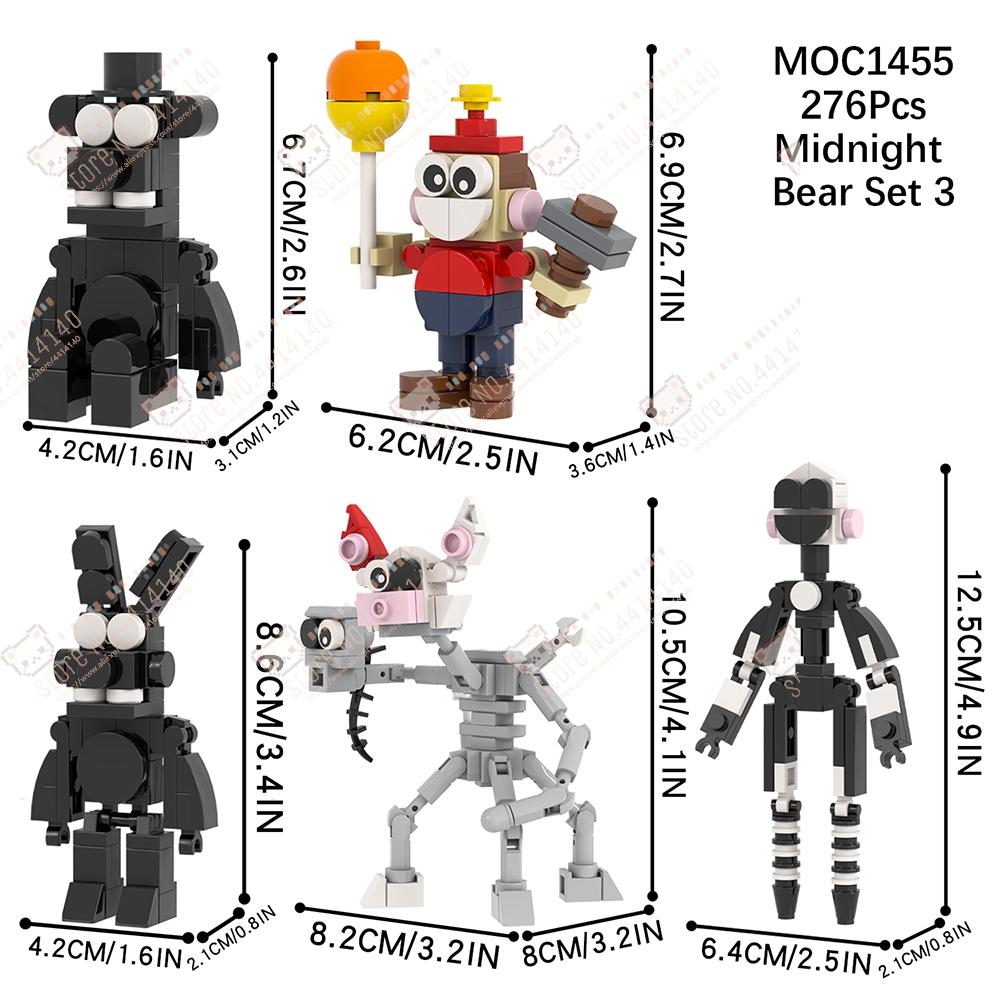 Midnight Bear Series MOC Character Decoration Building Blocks DIY Game Horror Action Figure Models Assembly Bricks Toys For Kids