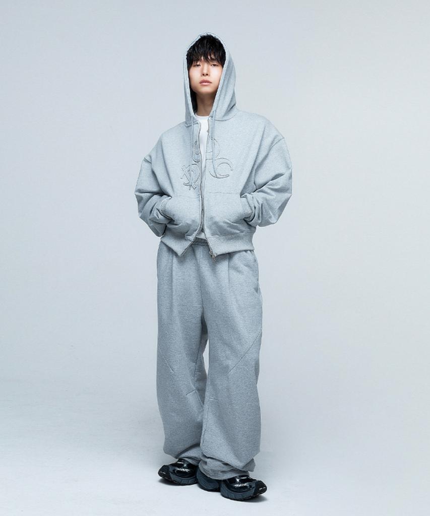 Dauspice (Duc) Symbol Hoodie Zip-Up & Sweat Pants Gray Set-Up