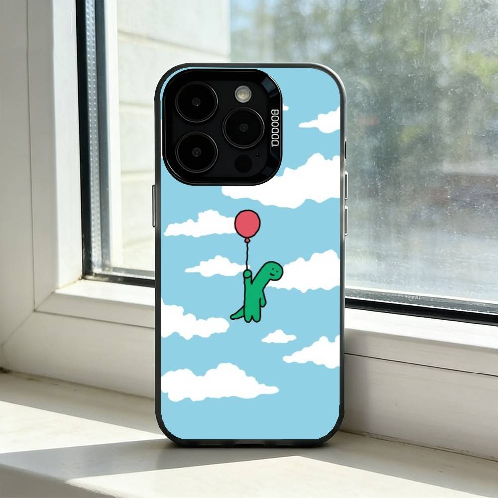 

Cute J-Joguman D-Dinosaurs Phone Case For iPhone 17,16,15,14,13,12,11 Plus,Pro Max,XS,Colored Silver Plated Inside Cover iPhone15