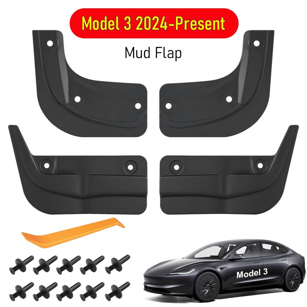Mud Flaps for Tesla Model 3 2025 2026 Model Y Mudguard Official Original Front Rear Wheel Fender Splash Guard Travel Accessories
