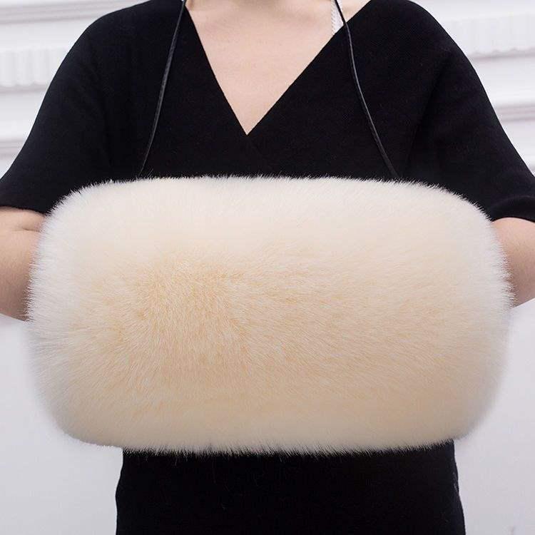 Cozy Faux Fur Muff Sleeve Hand Warmer - Winter Plush Tube Glove