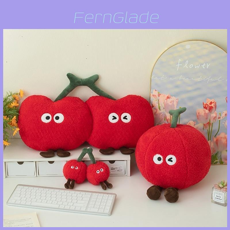 Peluche a forma di ciliegia, bambola cuscino e portachiavi con imbottitura in cotone PP, morbido cuscino per regalo per bambine