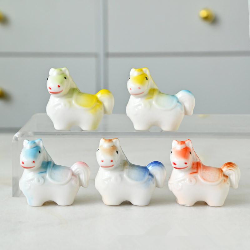 Ceramic Chopsticks Pillow Cartoon Chinese Zodiac Horse Chopstick Rest Home Decoration Chopsticks Chopsticks Holder Spoon Holder