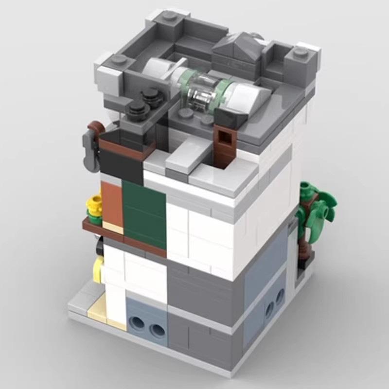 MOC Mini City Street View Brick Bank Puzzle Assembly Compatible Building Block Model Toy