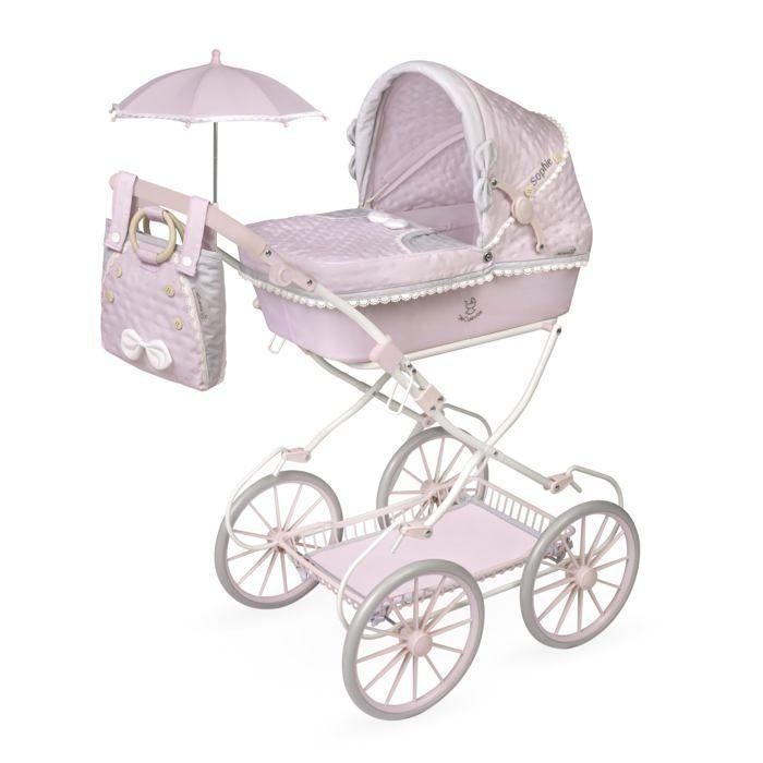 Foldable Doll Stroller - DE CUEVAS TOYS - Sophie - Pink - 81x80x42 Cm - Adjustable Handlebar - Foldable Structure