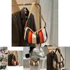 Fashionable Casual Striped Canvas Shoulder Bag For Everyday Use With Ample Space