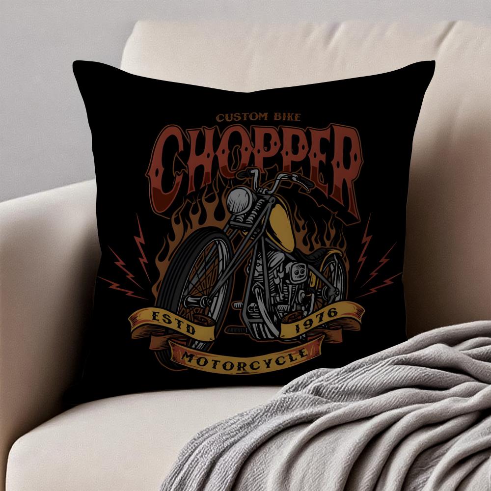 WWest Coast CChoppers Cushion Cover Pillowcase Antidustmite Invisible Zipper Short Plush Sofa Cushion