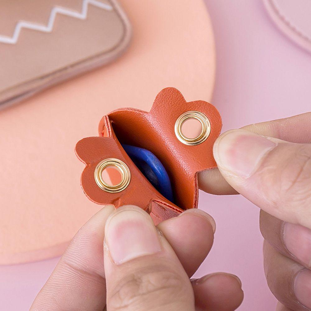 Leather Strawberry Lemon Keychain Case Holder Fashion Women Car Key Ring Charm Bag Car Pendant Gift Anti-lost Pet Dog Cat Collar