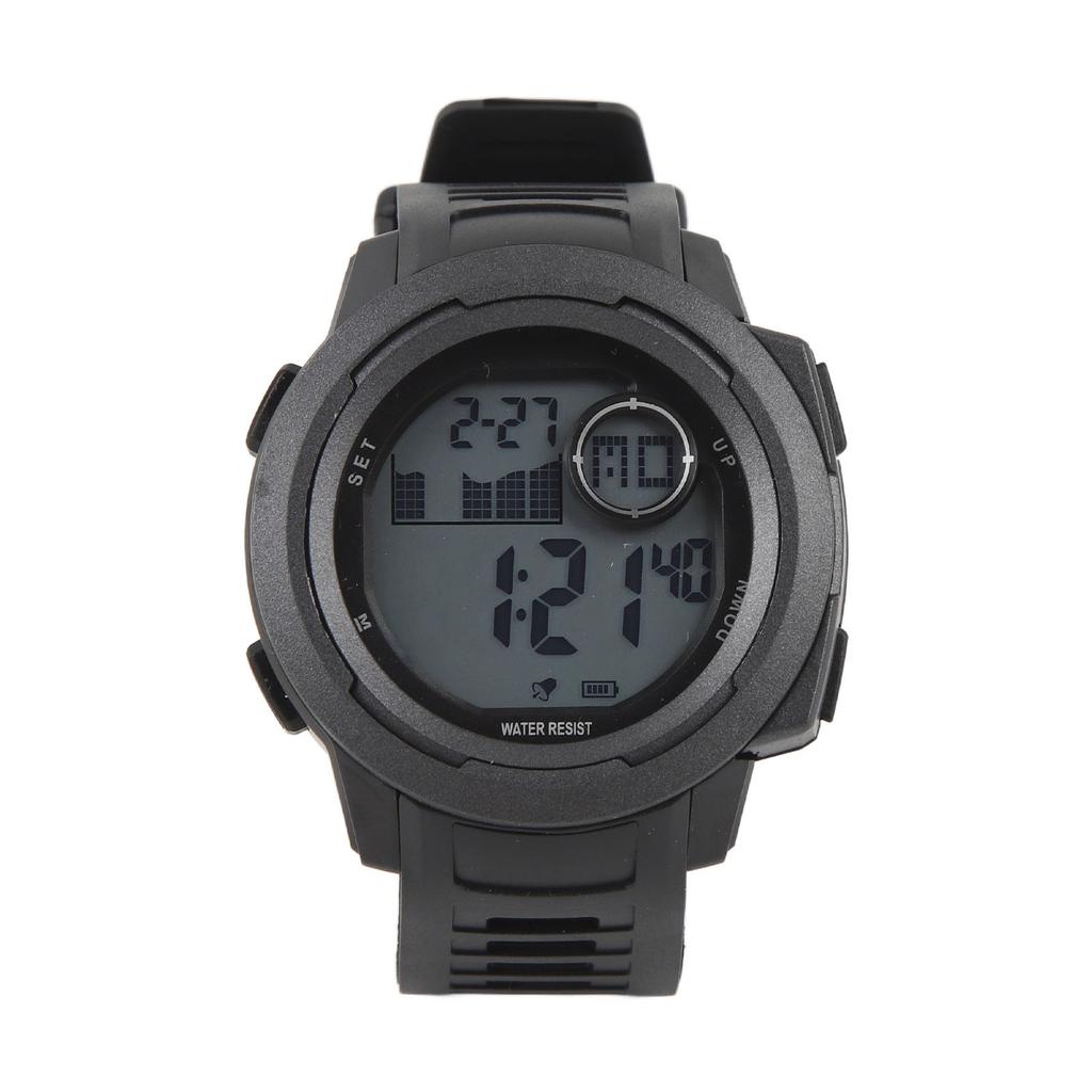 Men Digital Sports Watch Outdoor Sports Electronic Watch Shock Resistant 50M Swimming Waterproof Rubber Strap Large