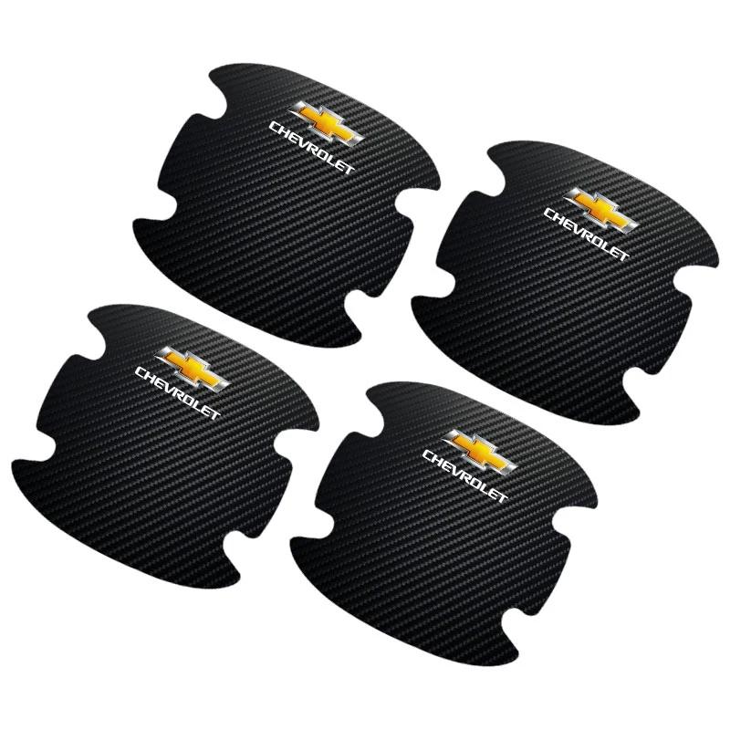 4Pcs Car Door Sticker Carbon Fiber Scratches Resistant Cover For Chevrolet Captiva Colorado Cruze Spark Malibu Car Accessories
