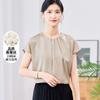 19mm Elastic Double Qiao Spring and Autumn Luxury Fashion Wear Pure Color Light Edition Women's T-shirt