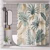 Tropical Plant Pattern Design Spring Bathroom Curtain Digital Printing Polyester Waterproof Shower Curtain No Drilling Required
