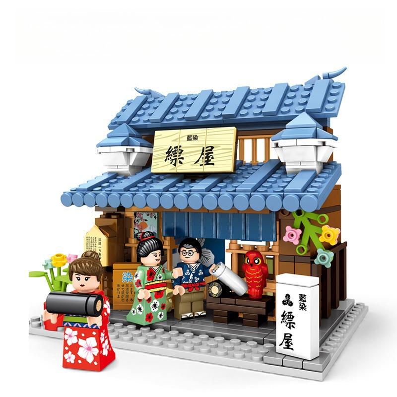 SEMBO Block Japanese Mini Street Food Sushi Restaurant Tea House Shop Village Moc Building Model Building Block Puzzle Toy