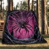 1pc Spider Webbing Decor Throw Blanket Polyester Fiber, Lightweight Flannel, Soft & Warm, All Season Use for Outdoor, Camping Digital Print
