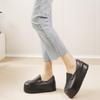Johnature Genuine Leather Invisible Height Increasing Shoes Retro Handmade Flat Platform Shoes