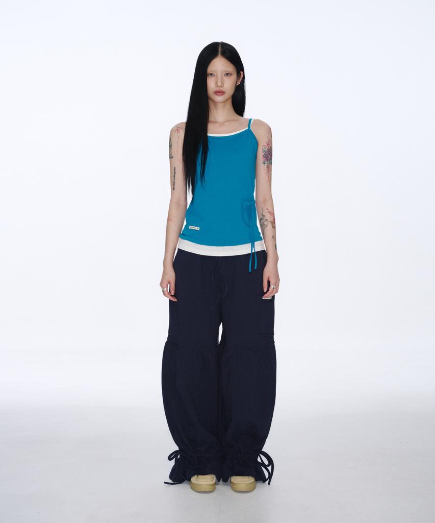 Soheul Leg Tunnel Flare Pants (Navy)