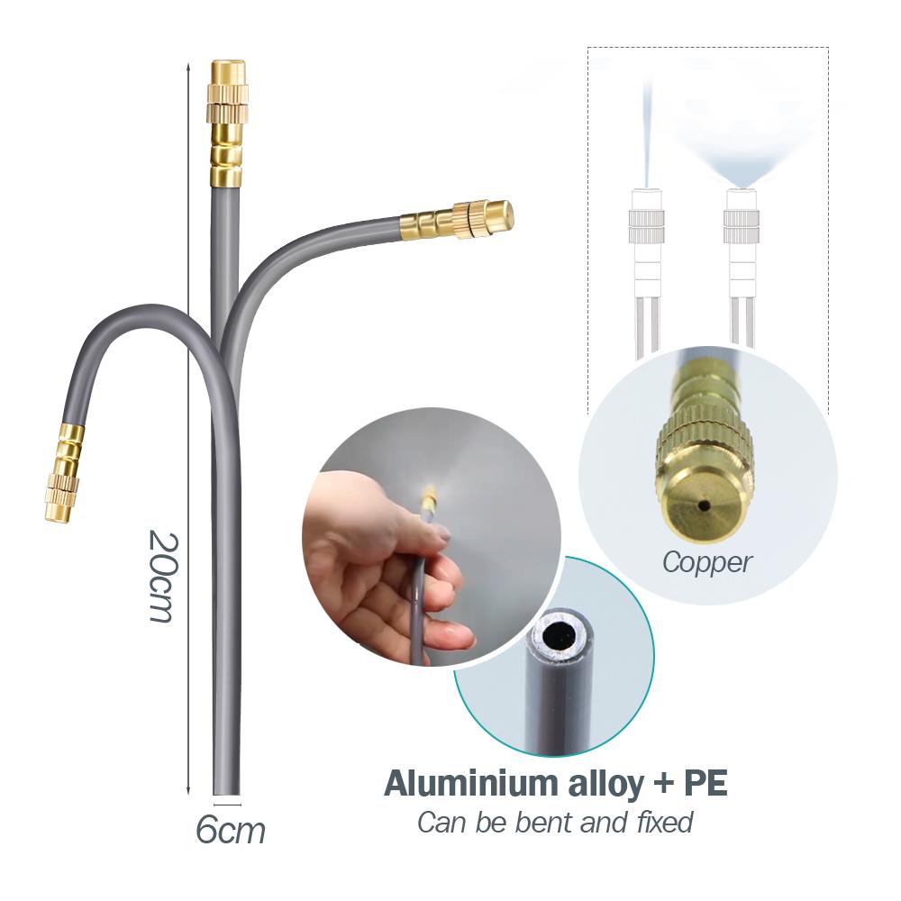 3/8" 9/12mm Garden Auto Watering System 20cm Free Bend Adjustable Sprayer Nozzle Misting Cooling Plants Irrigation Sprinkler Kit