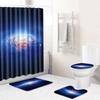 Landscape Shower Curtain Floor Mat Combination Four-Piece Set Bathroom Toilet Carpet Shower Room Mat Foot Mat