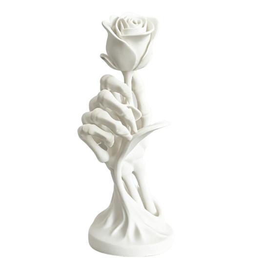 Skeleton Hand Holding Rose Printed Gothic Ornament 3D Dark