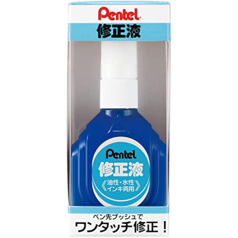Pentel Correction Liquid, Oil-based and Water-based Ink, Boxed ZL1-WK