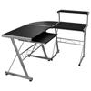 20585 vidaXL Bureau d'ordinateur d'angle Noir 132x112x99cm Bois d'ingénierie