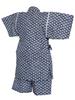 Shibori Made in Navy Summer Summer Room Wear [Warudo] Children's Jinbei, Boys, Kids, Jinbei, Pattern, Japan, Blue, Cool, 100% Cotton, Sizes 90, 100,