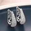 Luxury Female White Zircon Stone Hoop Earrings Vintage Fashion Gold Color Wedding Jewelry For Women