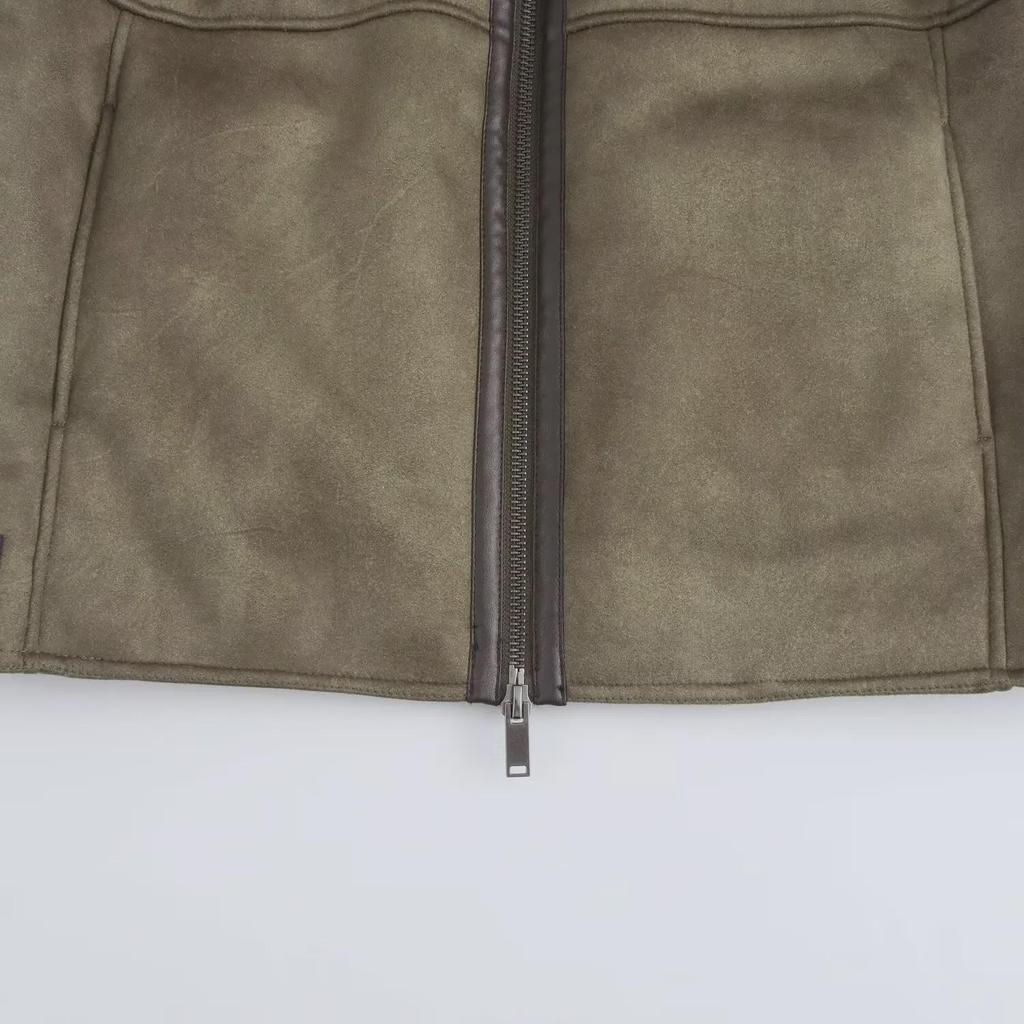 Damen Winterjacke mit Kapuze und Lammfellfutter, Europäischer & Amerikanischer Stil