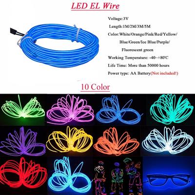5M przewód neonowy Flash Rope kabel taśma LED elastyczna lampa neonowa Glow String Light do dekoracji samochodu z 8mm krawędzią do szycia Car Styling