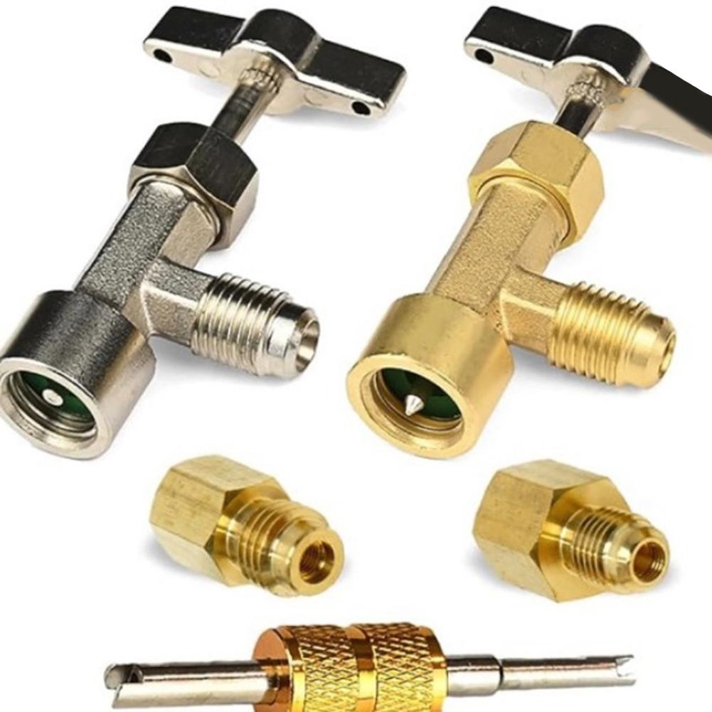 Single Puncture Installation R134A Can Tap Kit Brass Construction Controlled Gas Transfer Air-conditioning Installation