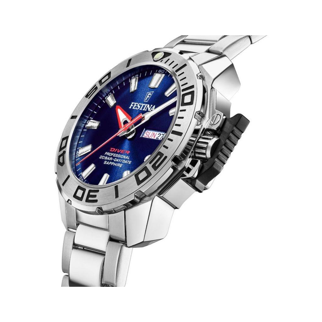 FESTINA Diver Stainless Steel Blue Dial Quartz F20665-1 200M Men's Watch