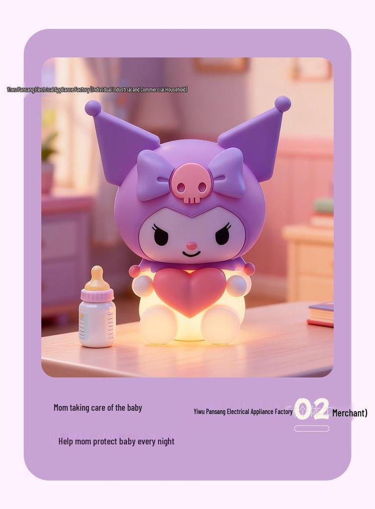 Silicone Panda Night Light: Baby Bedroom Lamp, Eye-Friendly & Rechargeable for Night Feeding