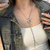 Mangxing Double-layer Necklace Trendy Light Luxury Niche Design Sense Hip-hop Style Couple Collarbone Chain Wind Octagram