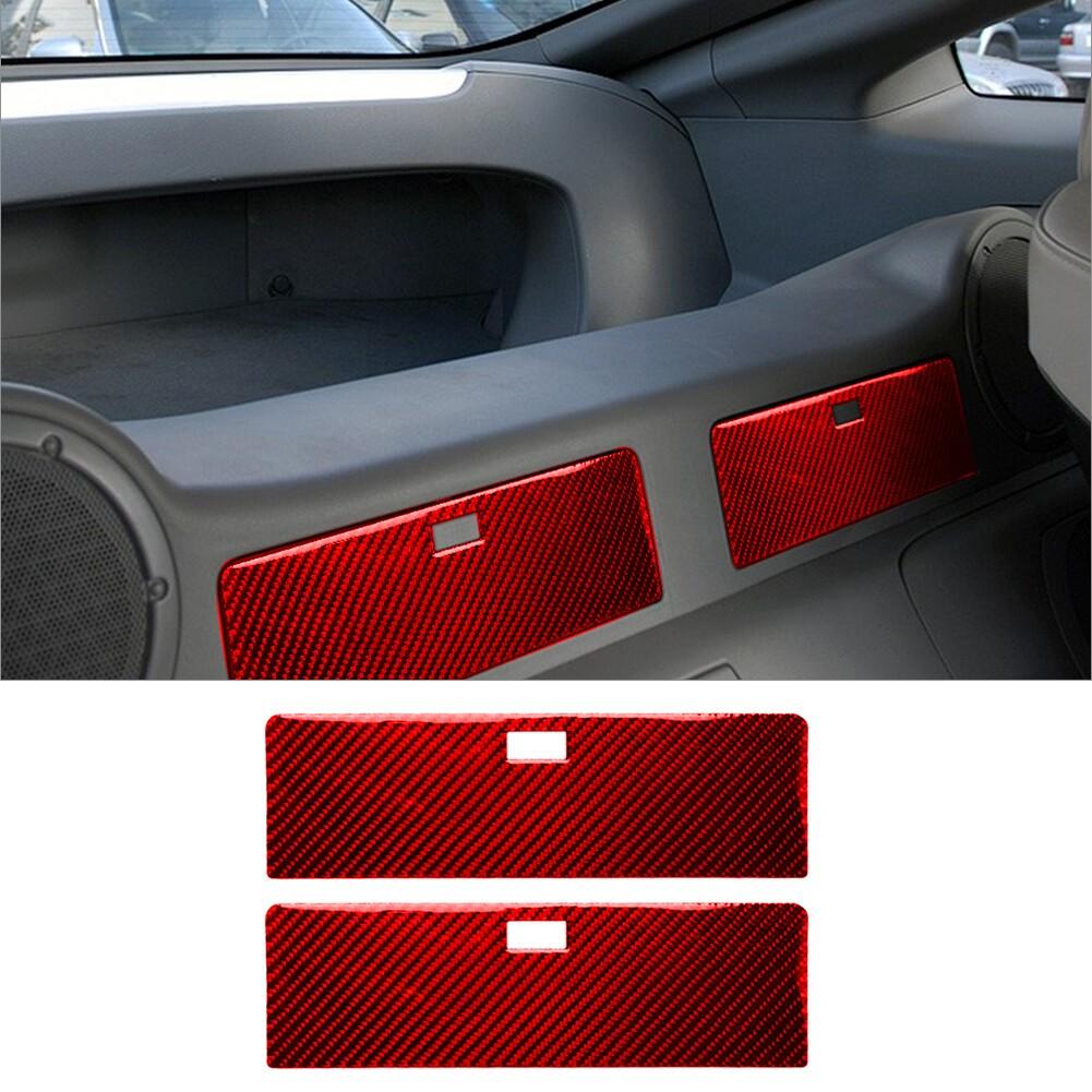 2x Red Carbon Fiber Rear Storage Box Panel Cover Trim For Nissan 350Z 2003-2009
