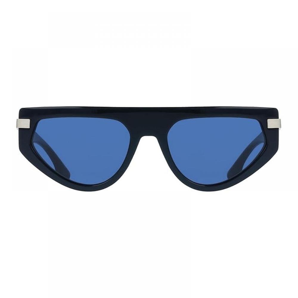 Victoria Beckham Sunglasses Rectangle Full Rim  Metallic Midnight Blue Frame And Blue Lens Vb685s415 Blue