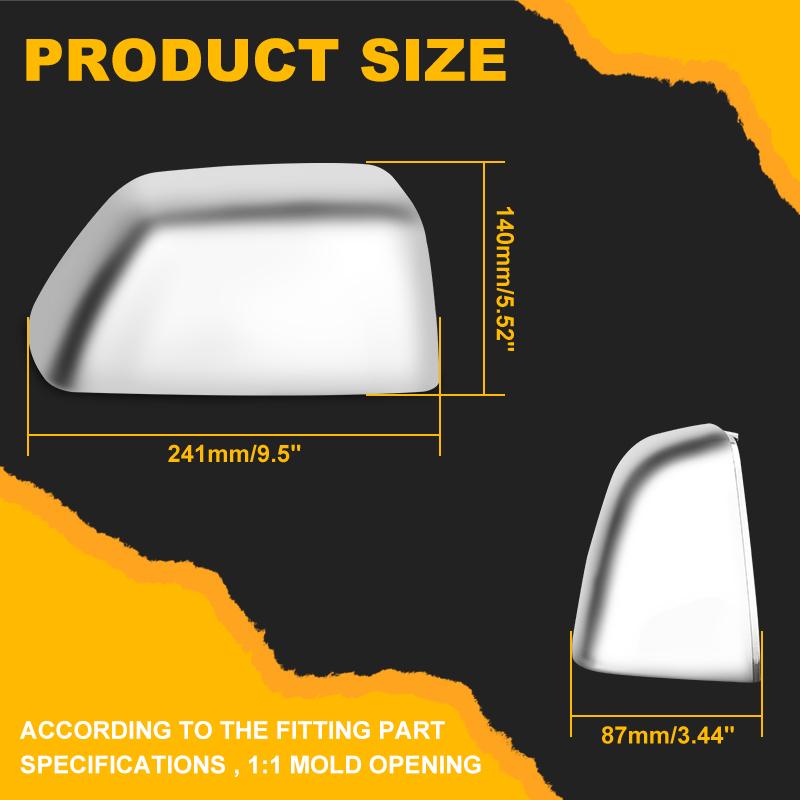 HC3Z-17D742-CA HC3Z-17D743-CA Rear Mirror Cover Cap Set For Ford Super Duty 2017 2018     Left Right Accessories