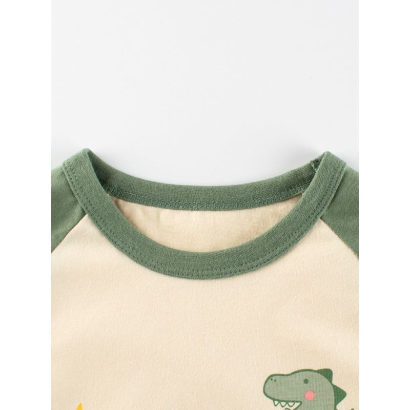 27Kids Children's Clothing Spring and Autumn Boy's Long-Sleeved T-shirt Children's round Neck Bottoming Shirt Baby Boy Dinosaur Cartoon Clothes