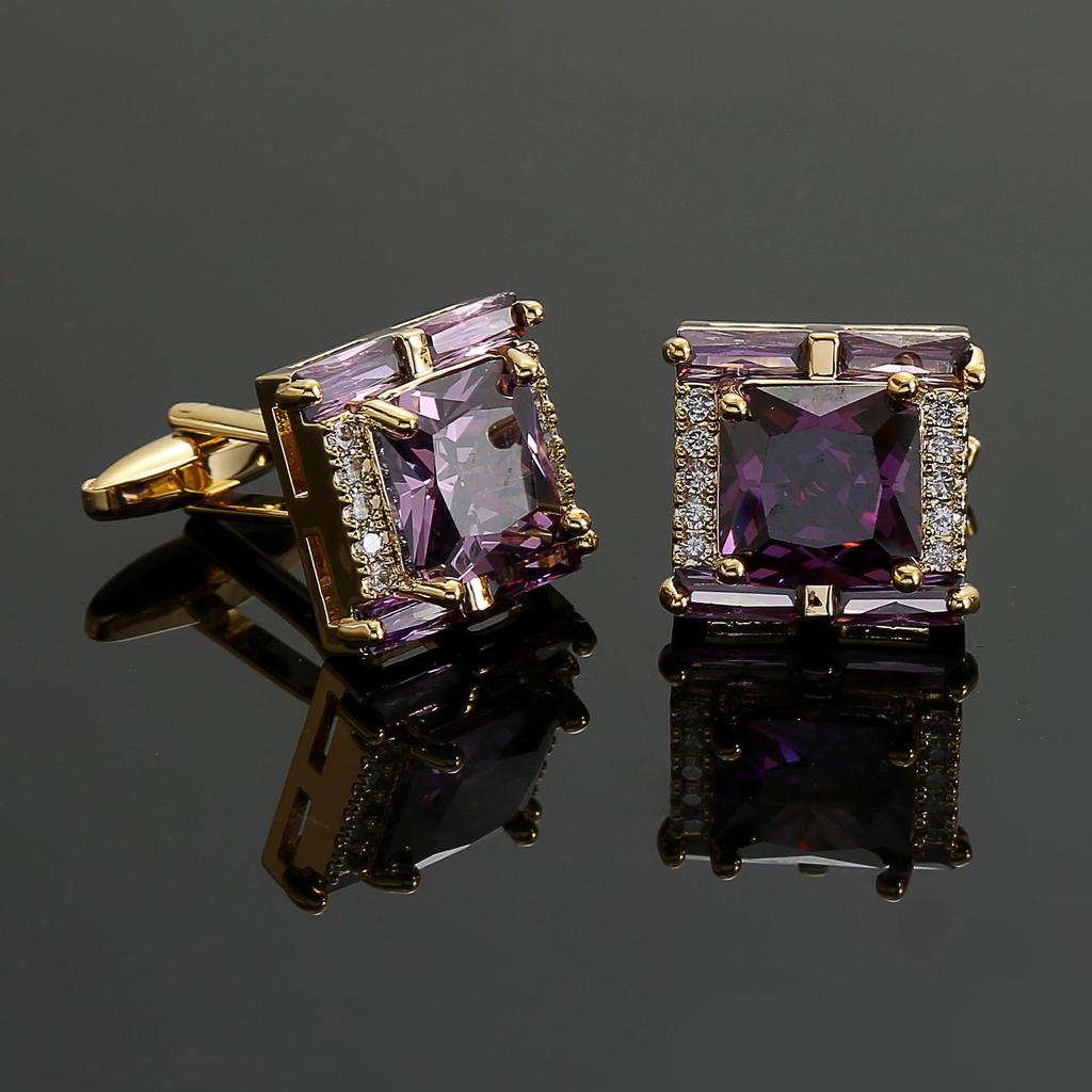 Pánské čtvercové manžetové knoflíčky Hardy s diamantem ze zirkonu - Luxusní knoflíčky na francouzské košile