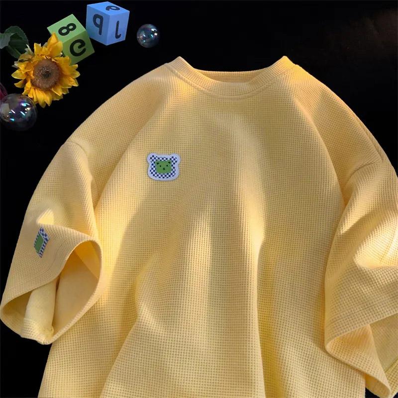 T-shirt plus size Damski letni luźny niedźwiedź z krótkim rękawem T-shirt Casual Wygodne topy sportowe