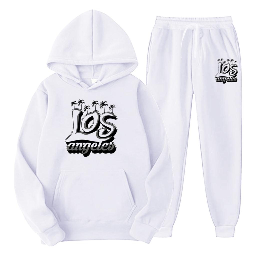 Men's suit pullover sweatshirt sweatpants set sweatshirt set fashion fleece men's hoodie