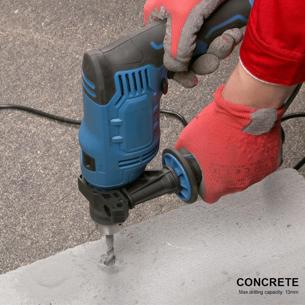 Hammer Drill 650W 5.5A 3000RPM Hammer Drill 2 In 1 Handle 360degrees Rotating Chuck Size 0-13mm 1/2Inch US