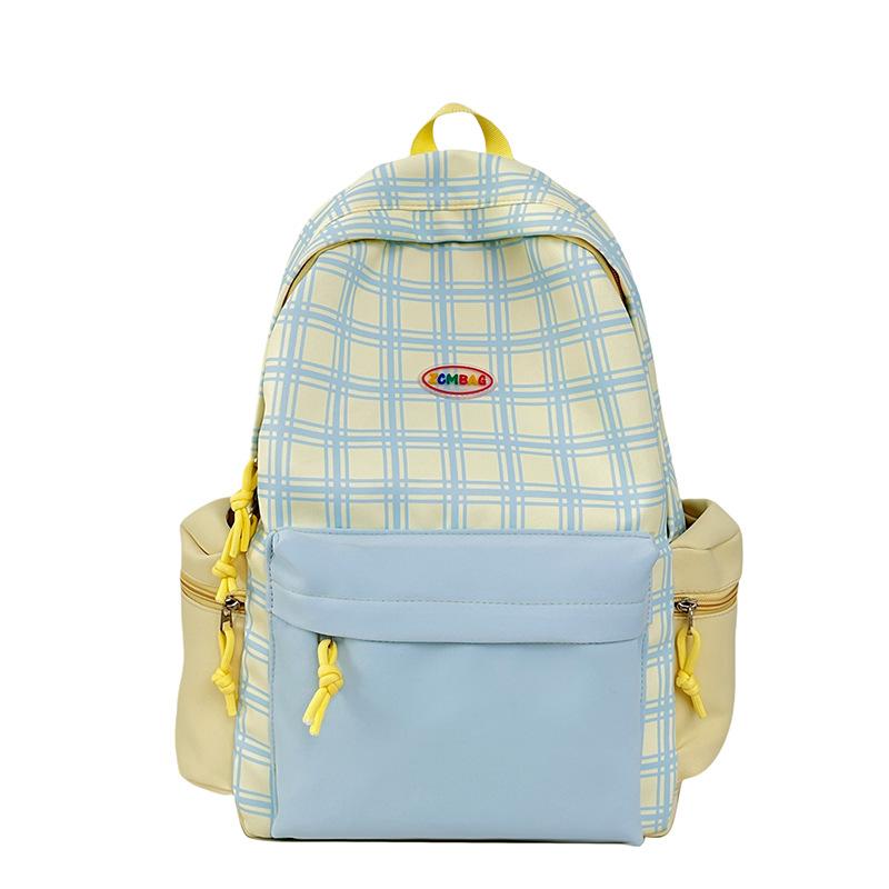 New Schoolbag Women's Japanese and Korean Ins Style High Value Plaid Backpack College Student Class Backpack