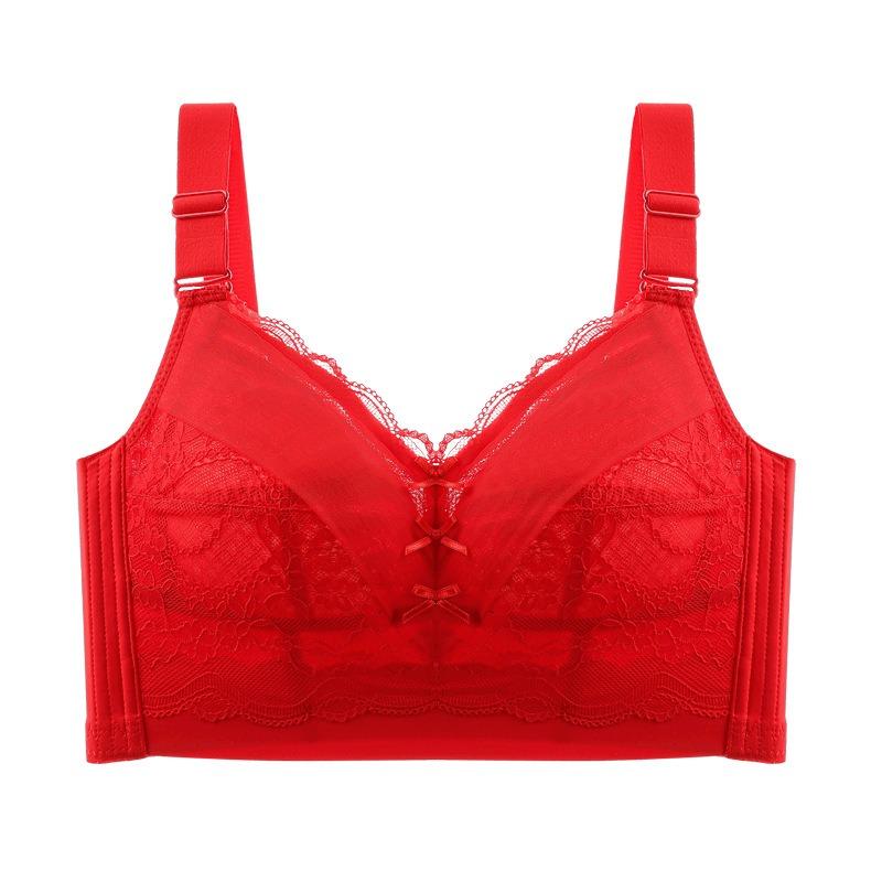 Damer i store størrelser Full cup uten spiler Bryst Stor og Liten Justering Par Bryst-BH