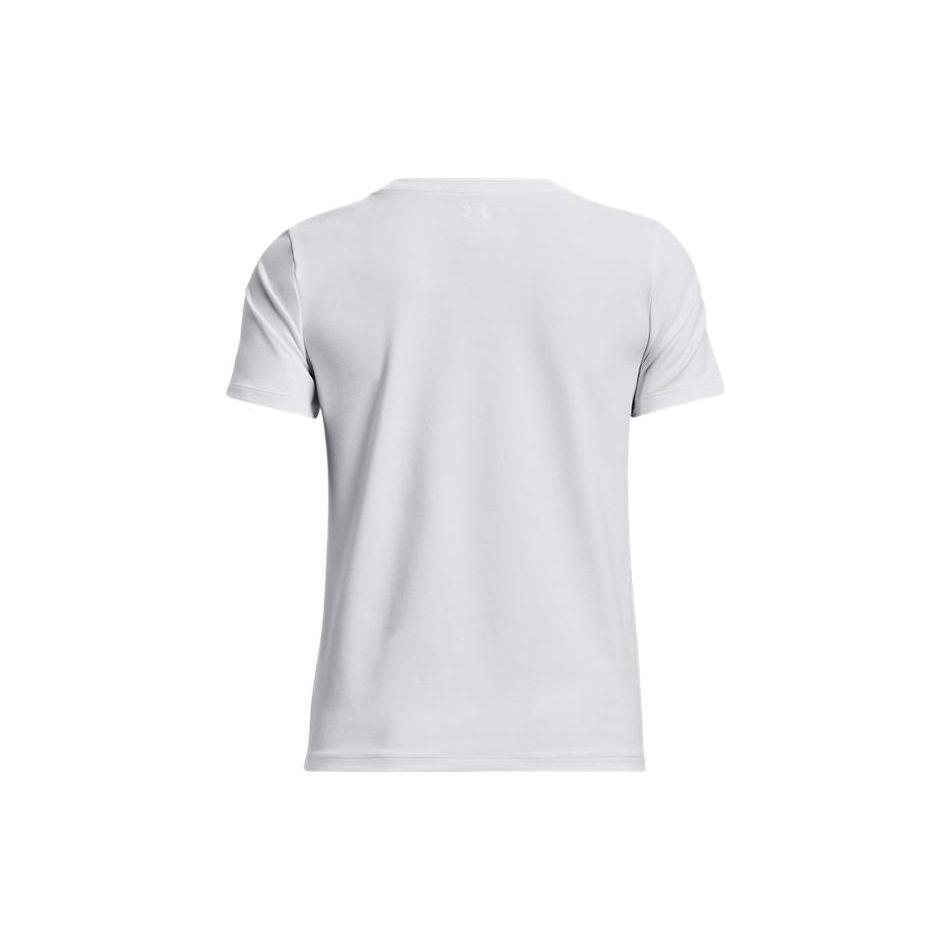 Under Armour Solid Color Training Crew Neck Short Sleeve T-Shirt Women Tops White 1379155-100
