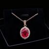 Fashion Jewelry Simulation Sapphire Ruby Vintage Ring Stud Earrings Pendant Necklace Women's Jewelry Set