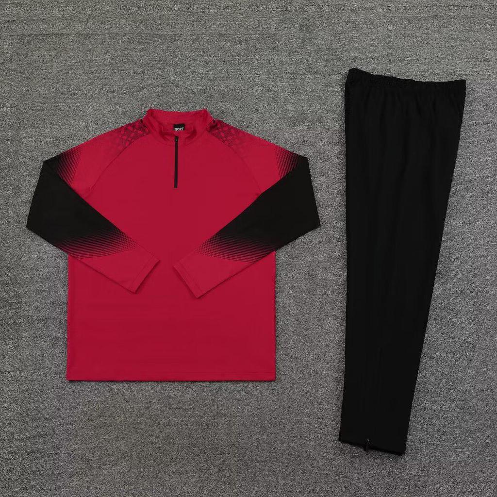 Unisex Autumn-Winter Football Training Half-Zip Jacket & Jersey Set