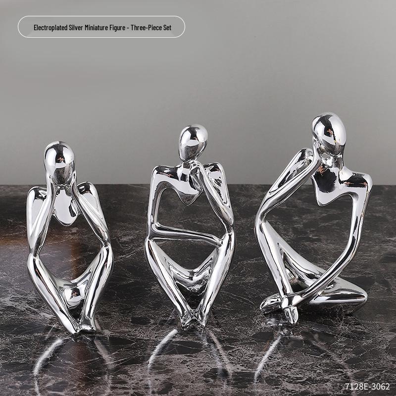 Set aus 3 modernen minimalistischen Miniatur-Ornamenten für die Heim- und Studierendekoration